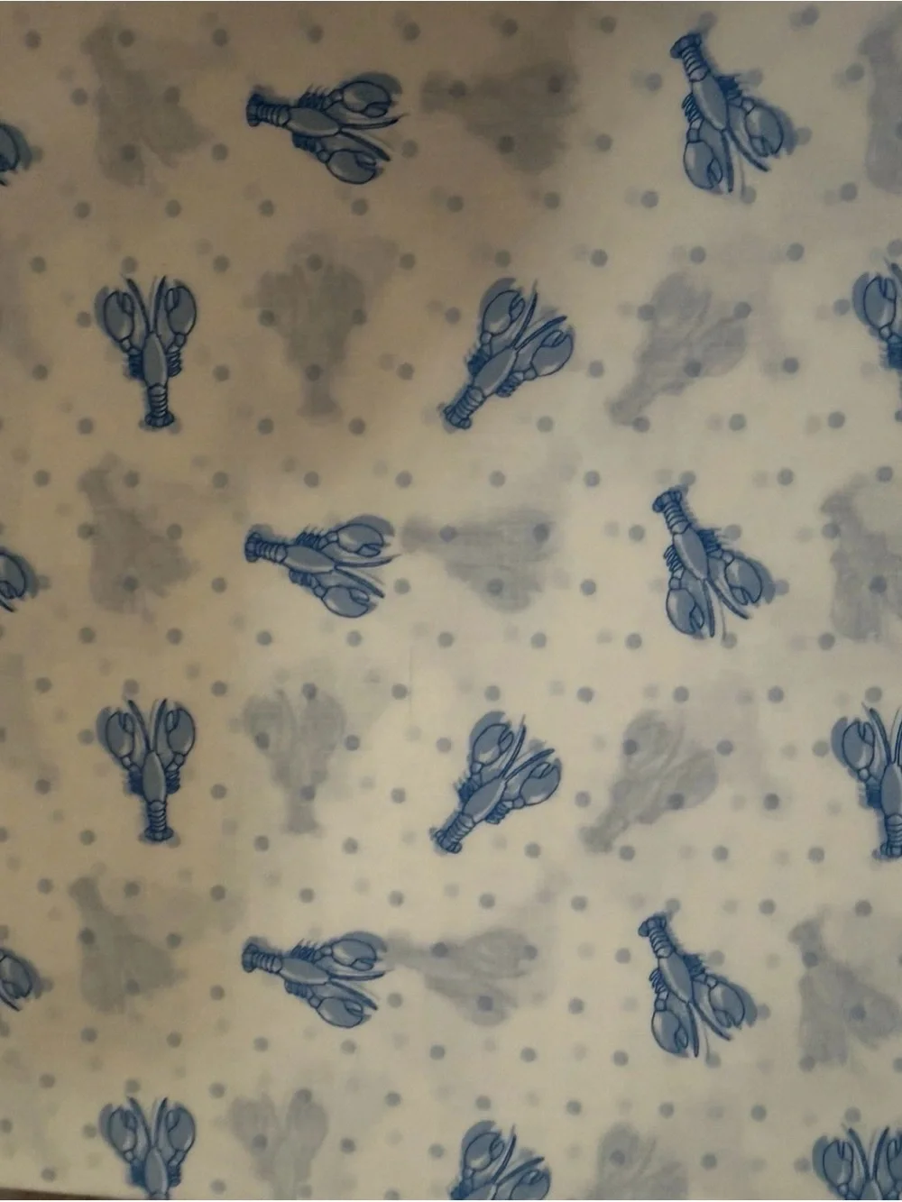 Laura Ashley QUEEN Lobster Polka Dot Blue 4Pc Sheet Set 100% Cotton Percale